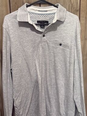 Mark Law Light Gray Long-Sleeve Polo Shirt
